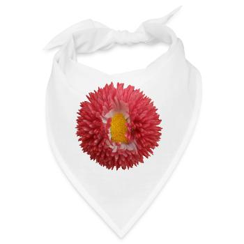 Rosa Chrysant Blume - Bandana - Weiß - Vorne