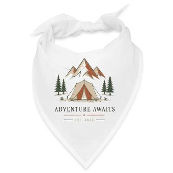 Abenteuer wartet Zelt & Berge - Bandana - Weiß - Vorne