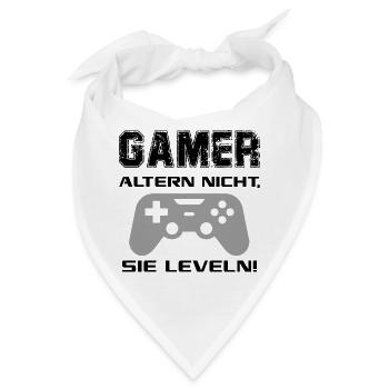 Gamer altern nicht Sie leveln Zocken Joypad Spiel - Bandana - Weiß - Vorne