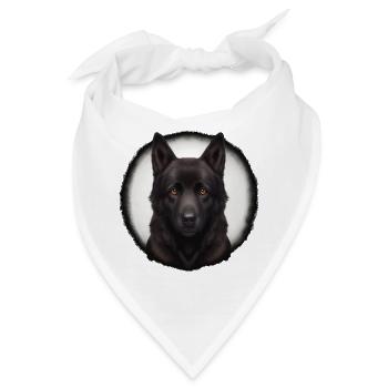 schwarz brauner schäferhund - Bandana - Weiß - Vorne