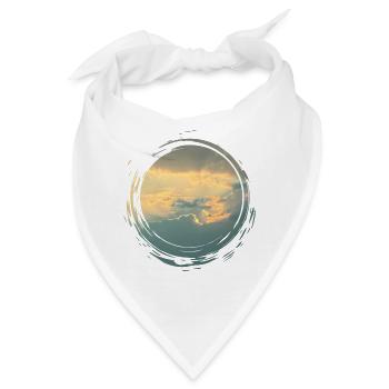 Sunlit Sky Circle Pinseldruck - Bandana - Weiß - Vorne