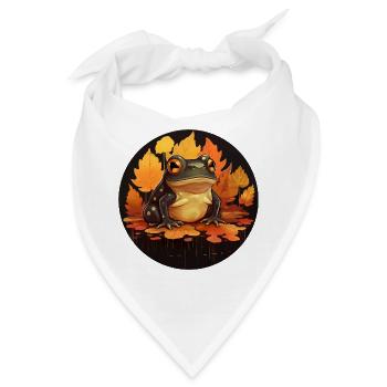 Herbstfrosch bei Sunset, Dunkle Stimmung - Bandana - Weiß - Vorne