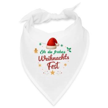 Oh Du Frohes Weihnachtsfest Nikolaus Geschenk    - Bandana - Weiß - Vorne