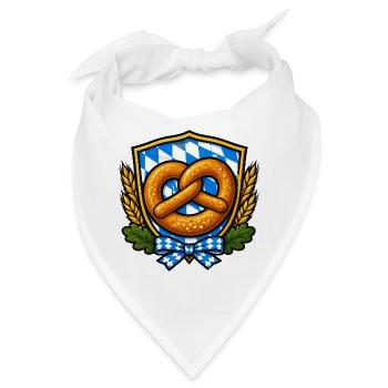 Bavarian Pretzel Crest Emblem - Bandana - Weiß - Vorne