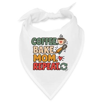 Backmama Bäckerin Köchin Mama Kaffeeliebhaberin Kunst - Bandana - Weiß - Vorne