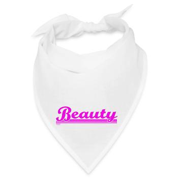 Beauty - Schriftzug pink - Bandana - Weiß - Vorne