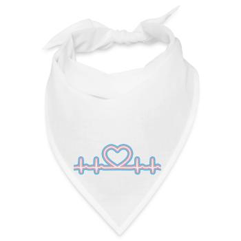 Transgender Pride Heartbeat - Bandana - Weiß - Vorne