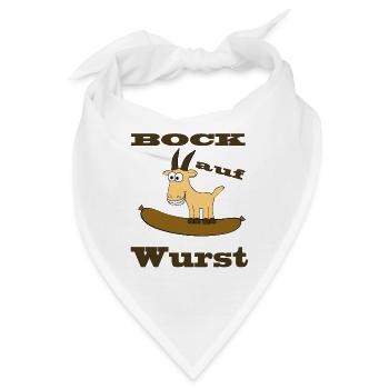 Comic Bock - Bock auf Wurst - Bandana - Weiß - Vorne