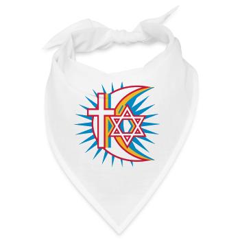 Drei Religionen - Bandana - Weiß - Vorne