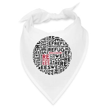 refugees welcome - Bandana - Weiß - Vorne