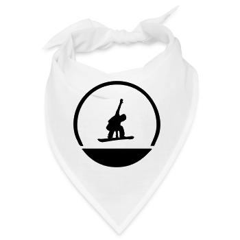 Snowboarder Emblem - Bandana - Weiß - Vorne