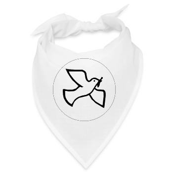 Friedenstaube - Bandana - Weiß - Vorne