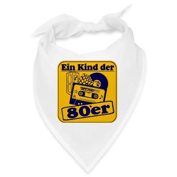 80er Party,Motto Shirt - Ein Kind der 80er(25) - Bandana - Weiß - Vorne