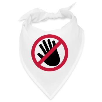 Nicht berühren Hand - Bandana - Weiß - Vorne