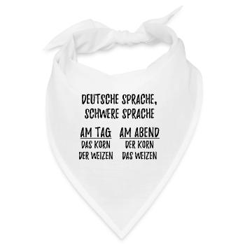 Deutsche Sprache schwere Sprache schwarz - Bandana - Weiß - Vorne