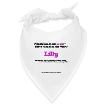 Ich bin Lilly - Lilly als Vorname - Mädchen - Bandana - Weiß - Vorne