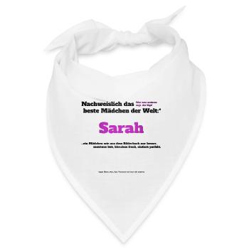 Ich bin Sarah - Sarah als Vorname - Mädchen - Bandana - Weiß - Vorne