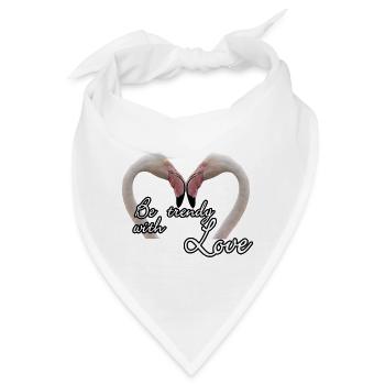 Be trendy with Love - Flamingos Geschenk - Bandana - Weiß - Vorne