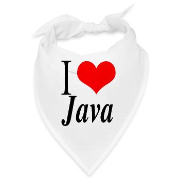 Ich liebe Java - Bandana - Weiß - Vorne