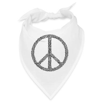 Peace Friedenssymbol - Bandana - Weiß - Vorne