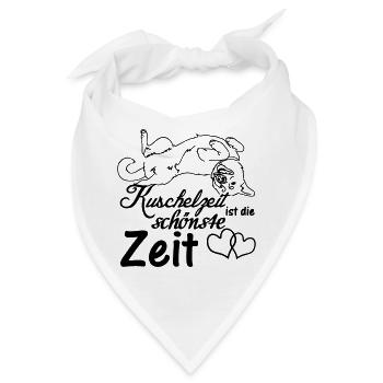 Kuschelzeit,schönste Zeit Hunde, Sprüche, Geschenk - Bandana - Weiß - Vorne