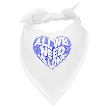 All we need is love blau - Bandana - Weiß - Vorne