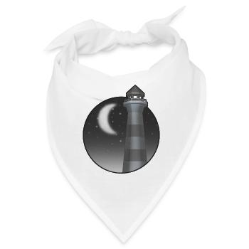 Leuchtturm in der Nacht - Bandana - Weiß - Vorne