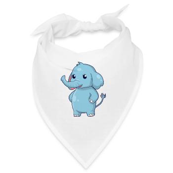 Stehender Elefant - Bandana - Weiß - Vorne