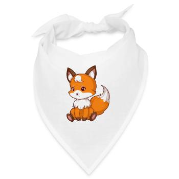 Süsser sitzender Fuchs - Bandana - Weiß - Vorne