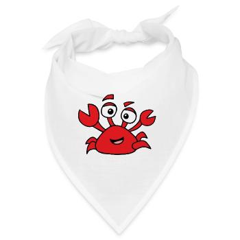 Krabbe mit Glubschauen - Bandana - Weiß - Vorne