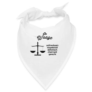 Sternzeichen Waage - Bandana - Weiß - Vorne