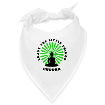 Buddha Enjoy the little things - Bandana - Weiß - Vorne