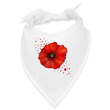 Mohnblume Poppy Kunst - Bandana - Weiß - Vorne