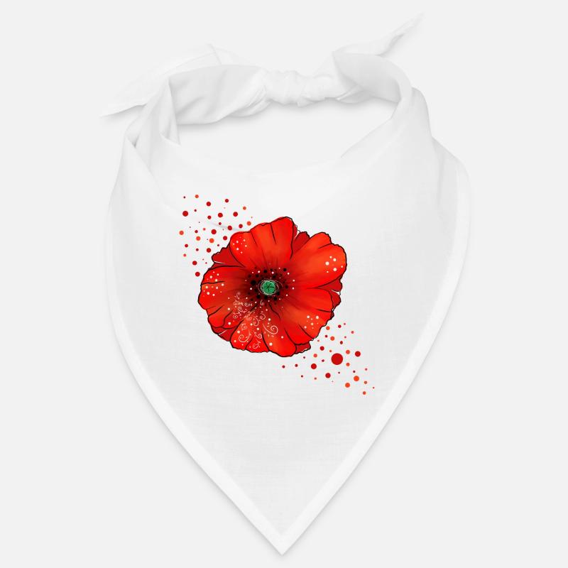 Mohnblume Poppy Kunst - Bandana - Weiß