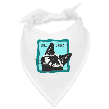 Katzenporträt mit Slogans - Bandana - Weiß - Vorne