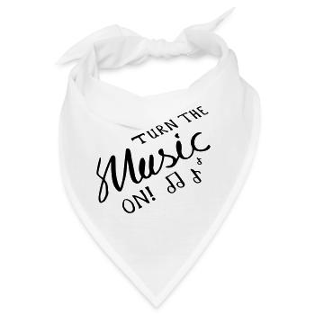 Turn the Music On! - Bandana - Weiß - Vorne