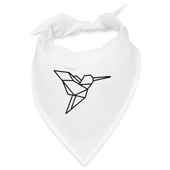 Vogel Origami - Bandana - Weiß - Vorne