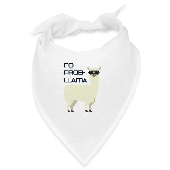 No Problama Lama Lustiger Spruch Alpaka Geschenk - Bandana - Weiß - Vorne