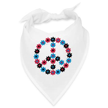 Blumen Friedenszeichen - Bandana - Weiß - Vorne