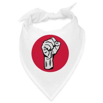 Faust - Protest - Demokratie - Bandana - Weiß - Vorne