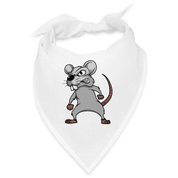 Maus Mäuse Mausi Mäuschen Ratte Nagetier Haustier - Bandana - Weiß - Vorne