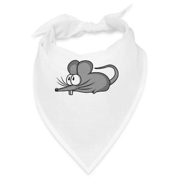 Maus Mäuse Mausi Mäuschen Ratte Nagetier Haustier - Bandana - Weiß - Vorne