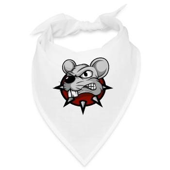 Maus Mäuse Mausi Mäuschen Ratte Haustier Tier - Bandana - Weiß - Vorne