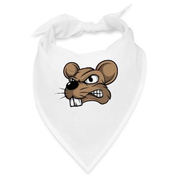Maus Mäuse Mausi Mäuschen Ratte Nagetier Haustier - Bandana - Weiß - Vorne