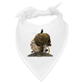 Super schrecklichen technischen Schädel - Bandana - Weiß - Vorne