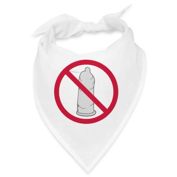 nein verboten schild kondom verhuetung schutz mit - Bandana - Weiß - Vorne