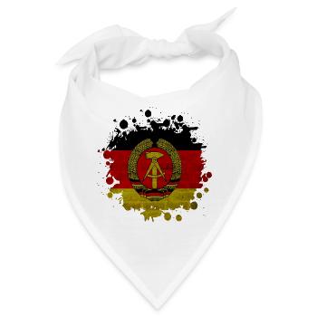 DDR Fleck Klecks / Geschenk Flagge Ostdeutschland - Bandana - Weiß - Vorne