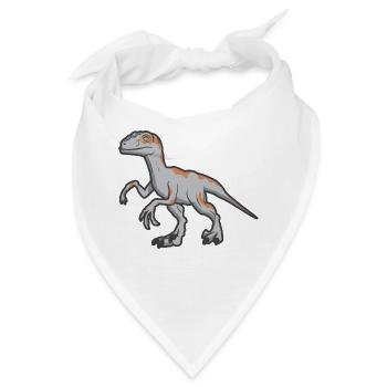 Velociraptor Raptor Dinosaurier Dino Geschenk - Bandana - Weiß - Vorne