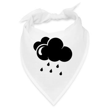 Wolke mit Regentropfen - Bandana - Weiß - Vorne