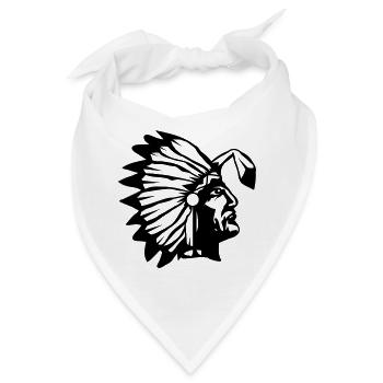 Häuptling mit einer geknickten Feder - Bandana - Weiß - Vorne